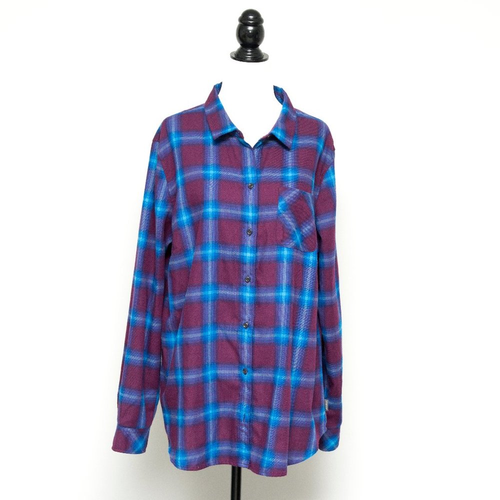 NWOT Eddie Bauer Purple Plaid Button Down XL